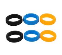 FRCOLOR 6pcs Silicone Microphone Rings Anti-slip Non-rolling Protection Rings for Wireless Handheld Microphones, Multi-color Set for Singers and Ktv Use in Black, and Orange