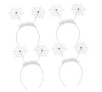 FRCOLOR 6pcs Snowflake Hair Band Boys and Girls Christmas Hair Clips for Girls Xmas Party Decorations
