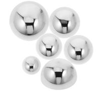 FRCOLOR 6pcs Stainless Steel Gazing Ball Hemisphere Mirror Finish Ornament