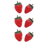 FRCOLOR 6pcs Strawberry Brooch Accessories Cute Enamel Fruit Brooch Pin Back to School Strawberry Badges for Girls Women Backpack Scarf Hat Bag Decoration