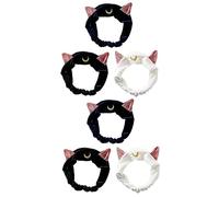 FRCOLOR 6pcs Sweat Wicking Spa Headbands for Women Elastic Headband for Makeup Face Wash Yoga Women Cat Ear Hair Band Comfortable and Stretchy