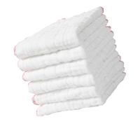 FRCOLOR 6Pcs Thick Muslin Cotton Cleaning Cloths Highly Absorbent White Bar Towels for Kitchen Dish Washing and Drying Multipurpose Soft Lint-resistant Utility Rags for Household Cleaning