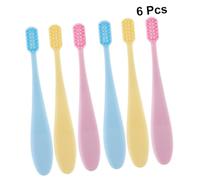 FRCOLOR 6Pcs Toothbrush Soft Bristle Training Brushes for Oral Care Anti-Slip Large Handle Ergonomic Design Portable Teeth Cleaning Tool