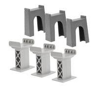 FRCOLOR 6pcs Train Bridge Pier Supports for Model Railroad Tracks Plastic Accessories for Creative Mini Train Track Building and Imaginative Play