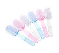 FRCOLOR 6pcs Two-sided Nail Dust Brushes for Nail Art Dust Removal Plastic Manicure Tools for Toes and Fingernails