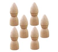FRCOLOR 6pcs Unfinished Wooden Peg Dolls for DIY Crafts Blank Peg People for Painting Creative Art Projects Fine Motor Skill Development Miniature Decor