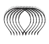 FRCOLOR 6pcs Unisex Teeth Comb Headband Black Stretchy Hairband for Women Men Boys and Girls Diy Fashion