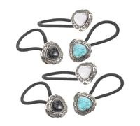FRCOLOR 6pcs Vintage Hair Accessories Metal Hair Bands for Women Girls Elastic Tie Ring Boho Design for Stylish Look