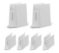 FRCOLOR 6pcs Wall Mount Clamp Bracket for Crank Handle Storage White Plastic Curtain Crank Support Holder with Screws Easy to Install for Roller Shutters Space Optimisation