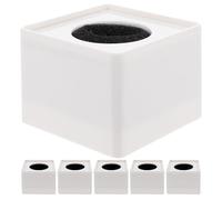 FRCOLOR 6pcs White Abs Interview Microphone Logo Flags Mic Logo Cubes for Wireless Microphone Station News Broadcast Mic Flags Accessories for Podcasting