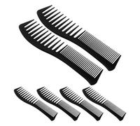 FRCOLOR 6pcs Wide and Fine Tooth Hair Detangler for Curly Long Hair Ergonomic Fish Shaped Handle Heat Resistant for Men and Women