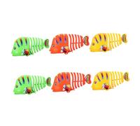 FRCOLOR 6pcs Wind-up Plastic Fish for Bathtub and Pool Cartoon Clockwork Swinging Fish in Mixed Colors Interactive Bath for Fine Motor Skill Development and Party Fun