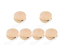 FRCOLOR 6pcs Wooden Blank Yo Yo Balls for DIY Crafting Unfinished Paintable for Cognitive Playthings for Parties and Festivals for Social Interaction and Teamwork