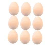 FRCOLOR 6PCS Wooden DIY Easter Egg Painting Fun Graffiti Decor for Creative Doodling Activity Natural Material for Hands Learning and Family Bonding