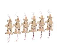 FRCOLOR 6pcs Wooden Pull String Clown Puppet DIY Marionette for Unfinished Craft Design for Creative Play Enhances Hand Eye Coordination for Interactive Entertainment