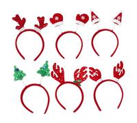 FRCOLOR 6pcs Xmas Hair Hoops Women Boys and Girls Christmas Headwear Glitter Hair Clip for Party Daily Use Random Style