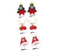 FRCOLOR 6pcs Xmas Hairpins Spring Hair Clips Christmas Barrettes Decorative Hair Barrettes for Women Random Style