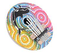 FRCOLOR 7-key Painted Coconut Shell Thumb Piano Kalimba Small Musical Instrument Portable for Beginners Random Pattern