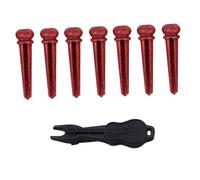 FRCOLOR 7pcs Acoustic Guitar Bridge String Pegs with Colorful Shell Dot Black String Puller Wood Nails for Stable Vibration Fits Standard Folk Guitar Bridges Enhances Sound Volume and