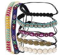 FRCOLOR 7pcs Pearl Headband Women Flower Hair Band Bead Headwear Accessories for Wedding Party Fashion Show