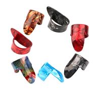FRCOLOR 7Pcs Plastic Guitar Finger Pick Set Thumb Picks for Guitar Practice Durable Protectors for Electric Acoustic Instruments for Musicians