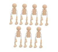 FRCOLOR 7Pcs Unfinished Wooden Peg Dolls for DIY Painting Crafts Figures for Creative Decoration Smooth Surface Lightweight Design for Arts and Crafts