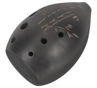 FRCOLOR 8-hole Ocarina Musical Instrument for Beginners Portable Black Ceramic Ocarina Instruction Booklet for Learning and Practice