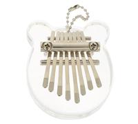 FRCOLOR 8-key Kalimba Thumb Piano Bear Shape with Organic Glass Material Lightweight Finger Piano Instrument to Relieve Stress, for Beginners and Music Lovers