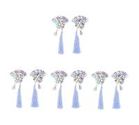 FRCOLOR 8 Pcs Fan Tassel Hairpin Hanfu Tassel Headdress Japanese Fan Hairpin Flower Hair Bows Womens Hair Accessories Japanese Fan Hair Clip Japanese Hairpin Fabric Kimono Miss