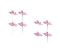 FRCOLOR 8 Pcs Pink Silk Christmas Flower Stems for Table Centerpiece Decor
