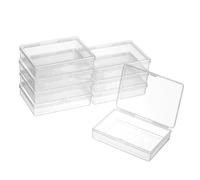 FRCOLOR 8 Pcs Small Transparent Plastic Storage Boxes Stackable Jewelry Trinket Playing Card Organizers Clear Containers for Beads Craft Supplies