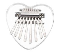FRCOLOR 8-tone Mini Kalimba Thumb Piano Acrylic Finger Piano Portable Musical Instrument for Home Use, Boys and Girls and Beginners, Colorful Heart-shaped Design