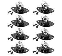 FRCOLOR 8pcs 6.35mm Oval Guitar Input Jack Socket Plate Metal Mono Output Plug for Electric Guitar Bass Mandolin Repair Accessories with Mounting Screws