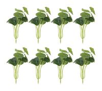 FRCOLOR 8pcs Artificial Small Lotus Leaf Plant Decoration, Plastic Material with Vivid Green Colour, Easy to Care and No Watering Required, for Desktop Or Tv Cabinet Decoration