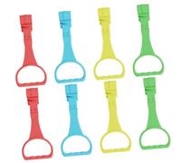 FRCOLOR 8pcs Baby Safety Stand Rings for Crib Hanging Pull Rings Made of Lightweight Plastic to Improve Colour Cognition and Prevent Falls, Walking Assist Tools for Infant Learning