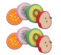 FRCOLOR 8pcs Bath Sponge Set Fruit Shaped Pu Soft Exfoliating Sponges for Bathing Kiwifruit Pitaya Oranges Washable and Use