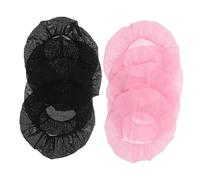 FRCOLOR 8pcs Breathable Mesh Sleep Bonnets with Elastic Edge for Women Lightweight Hair Nets Protecting Curly Hair and Hairstyles Overnight Black Pink
