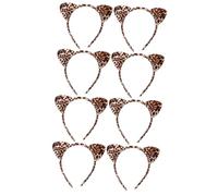 FRCOLOR 8pcs Cat Ear Headbands Boys and Girls Party Hair Decor Leopard Print Ears Headband Lovely Hair Bands