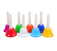 FRCOLOR 8pcs Colorful Handheld Jingle Bells Set Musical Instruments for Durable Enhance Musical Skills Rhythm Music