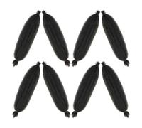 FRCOLOR 8pcs Curly Marley Braiding Hair 12 Inch Twist Hair Extensions for Women Black High Temperature Wire Easy DIY Styling Versatile Application Suitable for Daily Wear and Parties