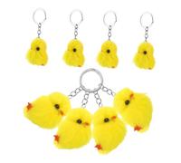 FRCOLOR 8Pcs Cute Chick Plush Keychain Mini Fluffy Yellow Chicken Bag Charm for Keys Bags and Purse Soft Easter Party Favors and Decorative Accessories