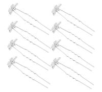 FRCOLOR 8pcs Delicate Wedding Hair Clips Rhinestone u Shape Hair Pins Women's Bridal