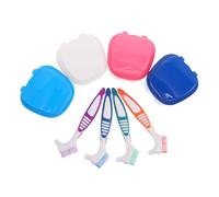 FRCOLOR 8pcs Denture Care Set Dentures Retainer Cleaner Brush Mouth Guard Holder Case Denture Case Retainer Soaking Case Retainer Case Cute Retainer Cleaning Case Retainer Cases Plastic