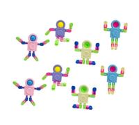 FRCOLOR 8pcs Dismountable Robot DIY Self Assembly Sensory Stress Relief Gadgets for Teens and Adults Portable Pocket Sized for Relaxation and Hand Eye Coordination