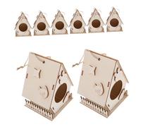 FRCOLOR 8PCS DIY Bird House Kit for Unfinished Wooden Craft Nesting Box for Painting and Assembly Sturdy Weatherproof Decorative Birdhouse for Indoor Outdoor Wildlife Learning and Creative