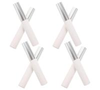 FRCOLOR 8pcs Empty Lip Gloss Tubes 10ml 0.3oz Refillable Matte Silver Lash Oil Containers with Sleek White Plastic Bottles Compact Design for Makeup Bag and Eyelash Travel