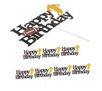 FRCOLOR 8pcs Football Cake Toppers for Birthday Party Supplies Rugby and American Football Theme Cake Decorations Vibrant Multi-event Cupcake Picks for Boys Sports Fans