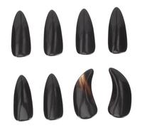 FRCOLOR 8pcs Guzheng Practice Fake Nails with Double Grooves Comfortable Finger Protectors for Adults Professional Performance Guzheng Accessories for Beginners and Players