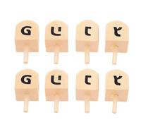 FRCOLOR 8pcs Handmade Wooden Dreidels Spinning Tops for Hanukkah Fun Traditional Jewish for Festival Celebrations and Family Gatherings