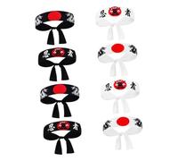 FRCOLOR 8pcs Japanese Ninja Headband Karate Hairband for Cosplay Cooking Sports Sushi Chef Bandana Tie Traditional Samurai Costume Accessory